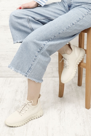 Gönderi(R) Gönderi R Triko Bağcıklı Memory Foam Tabanlıklı Comfort Sneaker Nude