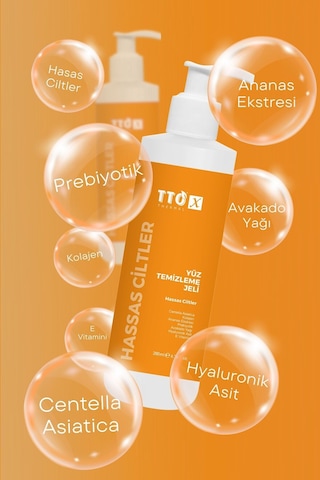 Tto X Yüz Temizleme Jeli Hassas Ciltler 200 Ml