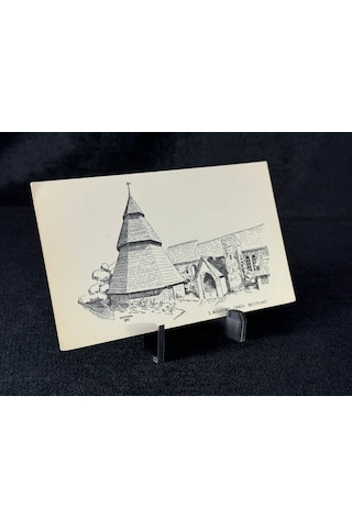 İngiltere Vintage Kartpostal Brookland, Kent, St. Augustine's Church / Kilisesi Aw Hodge Illustration Postcard, Dini Temalı