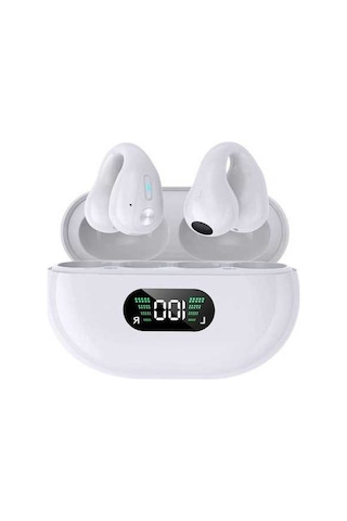 Novahub Bluetooth 5.3 Kemik İletimli Kulaklık - Bisiklet, Koşu Spor Kulaklığı, Hafif Ve Konforlu, Beyaz
