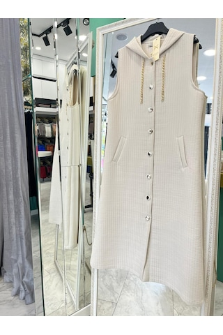 Nurgün Kapitone Yelek - Taş - 50 Taş