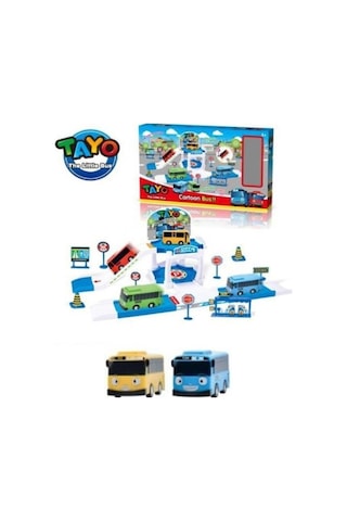 Dev Boy Kaydıraklı Tayo Otopark Seti 2 Otobüs 44 Cm. Diğer