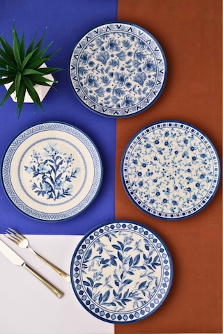Tabak Evi Porselen Blue Heaven Pasta Takımı 20cm 4 Kişilik 4 Parça Tvl4ptprs1194 Çok Renkli