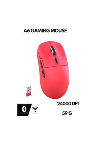 Freewolf A6 Kablosuz Oyuncu Mouse Paw3311 1000 Hz 24000 Dpı Profesyonel Bluetooth Üç Modlu Bağlantı Diğer