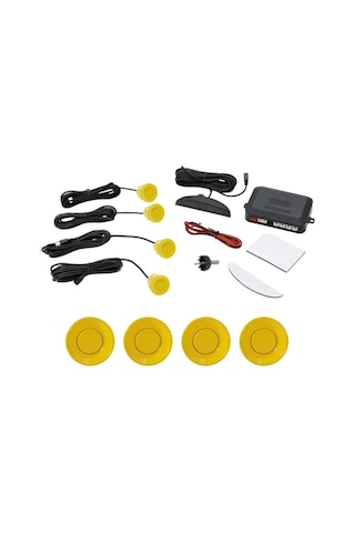 Dijital Ekranlı Araç Park Sensörü Ses İkazlı 4 Sensörlü Metalik Sarı