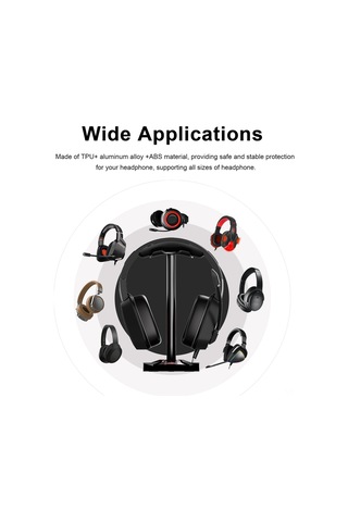 Xiyyadms Gp200 Kulaklık Tutucu, Alüminyum+tpu+abs Malzeme, Çözülebilir, Kaymazsız Taban, Masaüstünü Düzenler, Tüm Boyutlardaki Kulaklıklara Uygun, Siyah