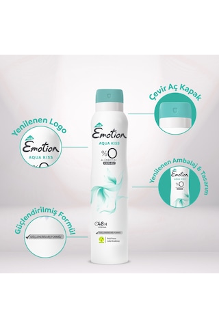 Emotion Aqua Kiss Kadın Alüminyumsuz Vegan Deodorant 4x200 Ml