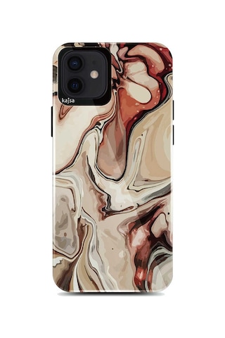 Kajsa Apple Uyumlu iPhone 12 Pro Kılıf Ebru Desenli Kajsa Lava Kapak ZORE-216549