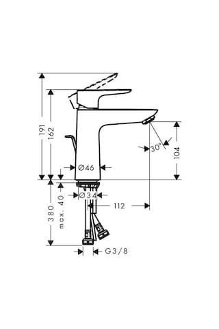 Hansgrohe Hg Talis® E Tek Kollu Lavabo Bataryası 110 Mat Siyah