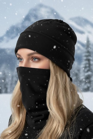 Single Sword 2 Li Set Unisex Kışlık Polar Boyunluk & Bere Olan Çok Amaçlı Soğuk Hava Korumasıı 0//siyah Çok Renkli