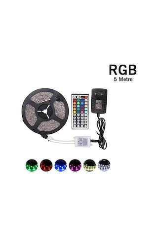 CATA Rgb Şerit Led Seti 5 Mt Rgb Led 15 Renk + Trafo + Rgb Kumand