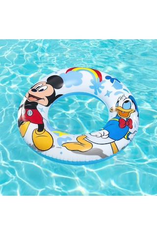 Mickey Mouse Disney Figürlü Deniz Havuz Çocuk Yüzücü Simit - 3 - 6 Yaş Arası - 56 Cm Açık Pembe