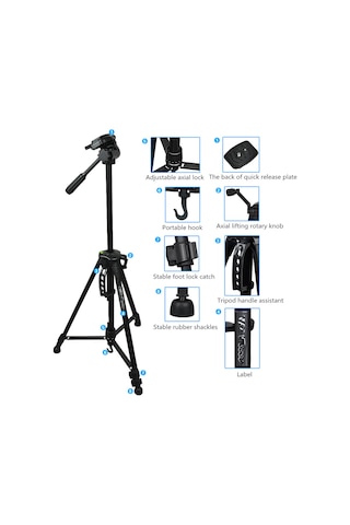 Fototek 147Cm Pro Plus Wt-3530 Tripod Dslr Telefon Tutuculu