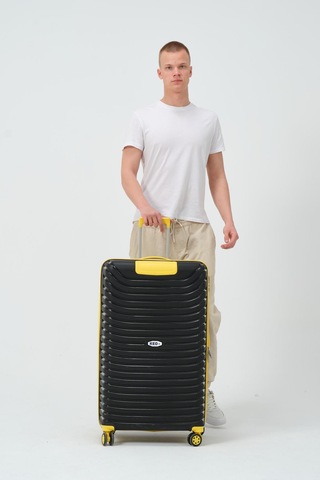 Keo-plus Siyah-sarı Büyük Boy Silikon Kırılmaz Pp Valiz Siyah - Sarı