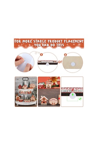 Hyt Noel Tiered Tray Noel Katmanlı Palet Ahşap Süslemeler Noel Hediyesi Kar Tanesi Dekor