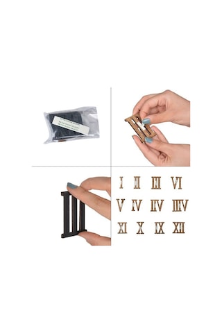 Yapışkanlı Dekoratif Büyük Boy Roma Rakamlı Duvar Saati Siyah