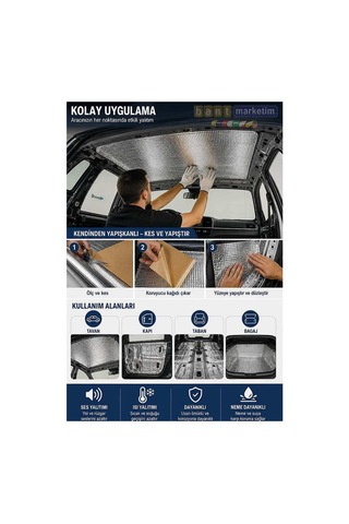 Alüminyum Folyolu Kendinden Yapışkanlı 6mm 100x100 Oto Ses Ve Isı Yalıtım Malzemesi Bant Marketim