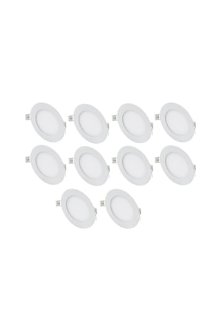 Cata 10 Adet 6 Watt Slim Led Panel Beyaz Işık Metal Kasa Delik Çapı : 10,5cm Çok Renkli