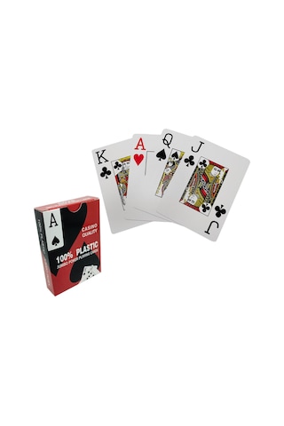 Kırmızı Pvc Plastik Su Geçirmez Jumbo Blackjack iskambil Oyun Kağıdı cin443kr