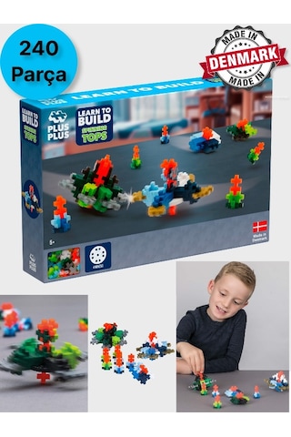 Plus - Plus Minecraft Temalı Learn To Build Spinning Tops Renkli Topaçlar Lego Yapı Oyuncağı