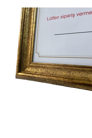 Diploma Çerçevesi - Hakiki Camlı Ürün - 25x35,2 Boyutta Gold Renk