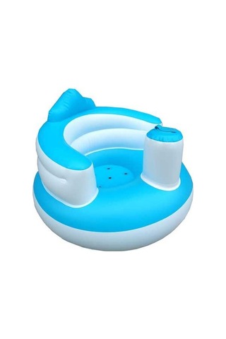 Pazly Şişme Bebek Koltuğu - Taşınabilir Beslenme, Banyo, Oyun Sandalyesi Mavi