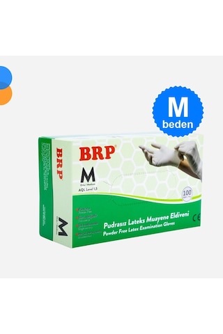 Brp Pudrasız Lateks Muayene Eldiven Medium M 100'lü Kutu