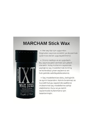 Marcham Erkekler İçin Saç Şekillendirici Stick Wax 75 G