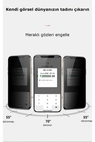Apple Uyumlu iPhone 14 Pro Zore Kor Privacy Cam Ekran Koruyucu