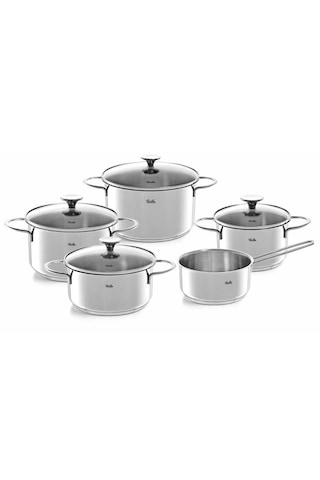 Fissler Copenhagen 9 Parça Cam Kapak Tencere Seti Çelik