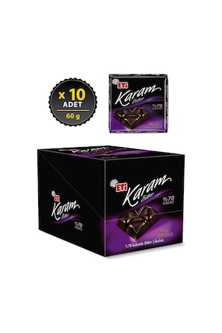 Eti Karam %70 Kakaolu Bitter Çikolata 10 x 60 G
