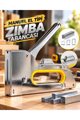 El Tipi Manuel Zımba Tabancası 4-6-8 Mm No.13 Ergonomik Tutma Kol