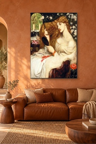 Fida Rossetti Saçlarını Tarayan Lady Lilith Canvas Tablo Çok Renkli