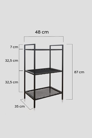 Mudesa Mds3tels002 Metal Mutfak Malzeme Rafı Metal Organizer Dekoratif Çok Amaçlı Tel Dolap Genel