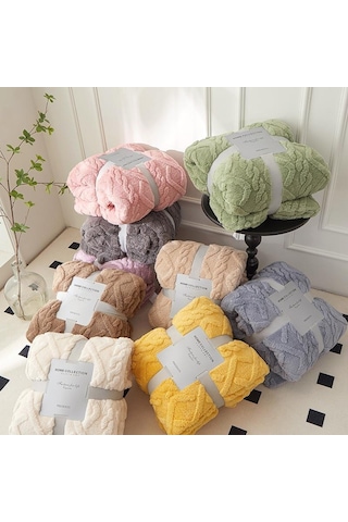 Beyaz Mercan Polar Basit Battaniye İskandinav Tarzı Çiçek Gazlı Bez Klima Yorgan Yumuşak Nefes Wrap Battaniye Yatak Örtüsü Ekose 100 150cm