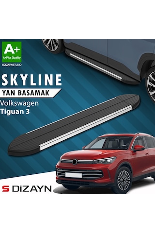 S-dizayn Vw Tiguan 3 Skyline Krom Yan Basamak 183 Cm 2024 Üzeri A+ Kalite