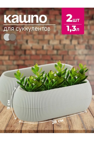 Tiko Home Çiçek Saksısı, Sukulent Saksısı 2'li Set, 1,3 Cm 175359585