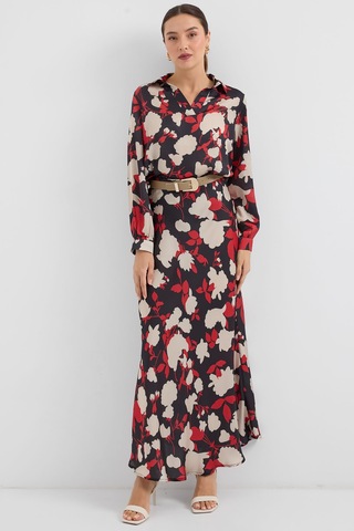 Bigdart 8018 Desenli Saten İkili Takım - Bej 001