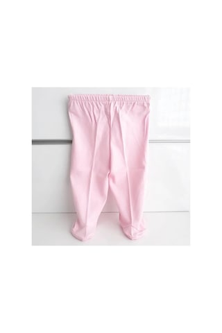 Bebegen Patikli Pembe Tek Alt Bebek Penye Pantolon Çok Renkli
