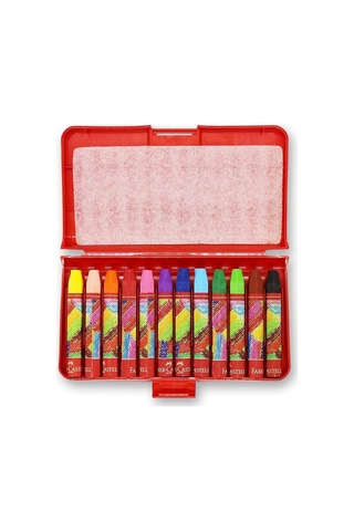Faber-castell Altıgen Pastel Boya, 12 Renk, Plastik Kutu, Yumuşak Ve Canlı Renkler, Rahat Kullanım, Etkili Uygulama Genel