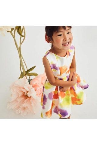 Mayoral Abel&lula 5065 Kız Çocuk Turuncu Elbise Turuncu