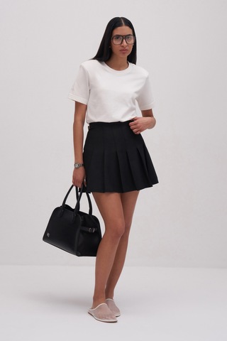 Volanlı Mini Etek Siyah