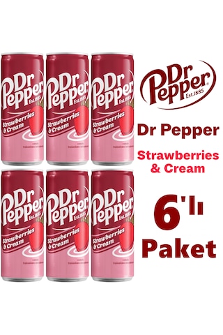 Dr Pepper Strawberries & Cream 330ml 6'li Paket
