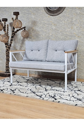 İkili Beyaz Boyalı Bahçe - Balkon - Mutfak Çay Seti Takımı Bahçe 001