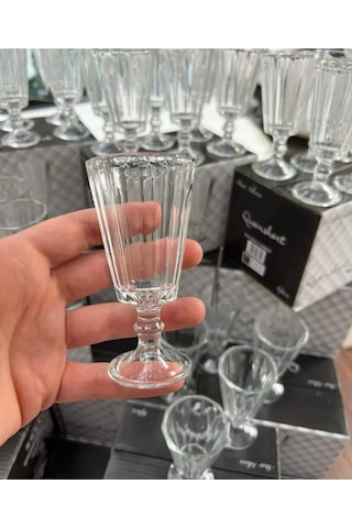 6 Lı Flüt Kahve Yanı Su Bardağı Kadeh Kupa Bardak 75ml