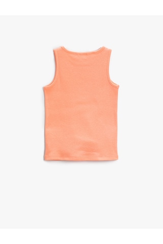 Koton Baskılı Crop Atlet Bisiklet Yaka Pamuklu Turuncu 2skg30134ak