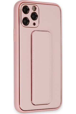 Newface - 4 - Apple iPhone Uyumlu 11 Pro Kılıf Coco Deri Standlı Kapak - Csmo-tex - - Pembe