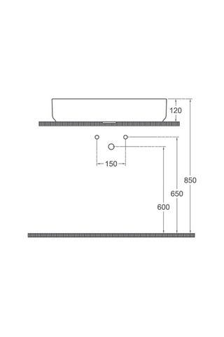 Isvea Infinity Batarya Delikli Tezgah Üzeri Lavabo 60CM Fil Dişi