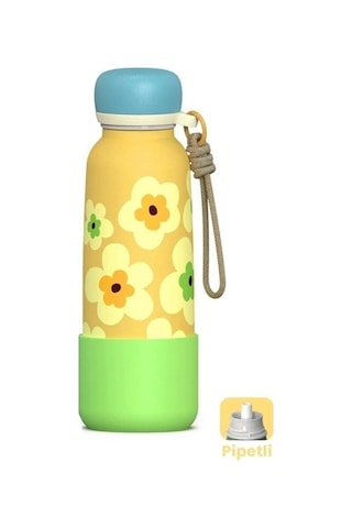 Vagonlife Çelik Pipetli Kullanım Ip El Askılı Matara/termos Vgn1105 550ml - Sarı