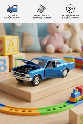Maisto Lisanslı Metal 1:24 Chevrolet Chevelle Ss 396 Kapısı Ve Kaputu Açılabilir Model Araba Çok Renkli